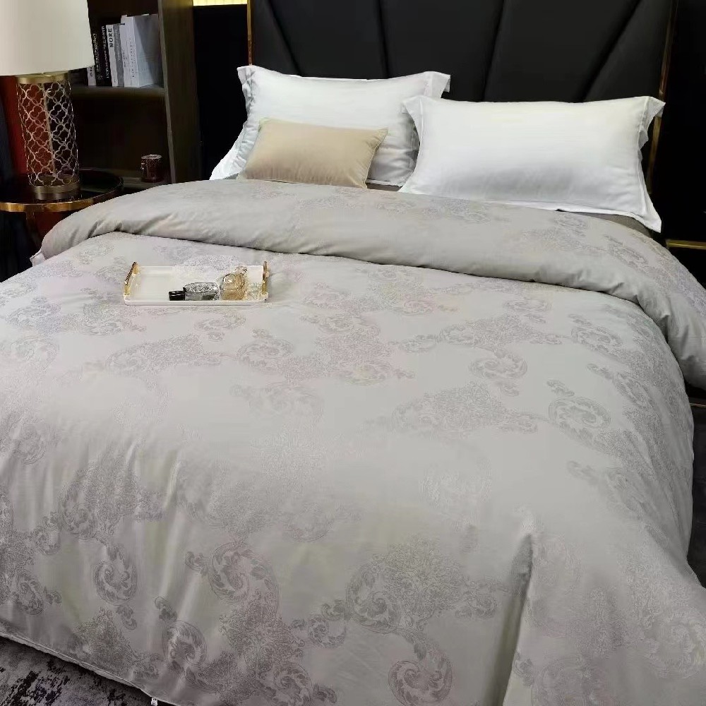 100支雙股大提花蠶絲被（灰色）